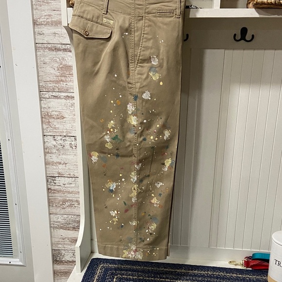 Ralph Lauren Tan Paint-Splatter Chinos - Picture 5 of 6